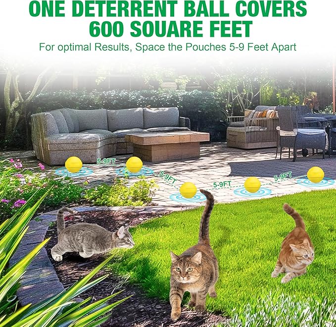 Cat Repellent Outdoor Indoor, 36 Pack Natural Peppermint Oil Cat Deterrent, Keep Cats Out of Yards, Plants, Gardens, Furniture from Cats and Dogs Educational Deterrents(Yellow)