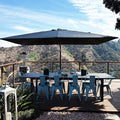 PURPLE LEAF 10' X 13' Rectangle Patio Umbrella Large Outdoor Aluminum Offset Umbrella with 360-degree Rotation Cantilever Umbrella for Garden Deck Backyard Pool, Grey
