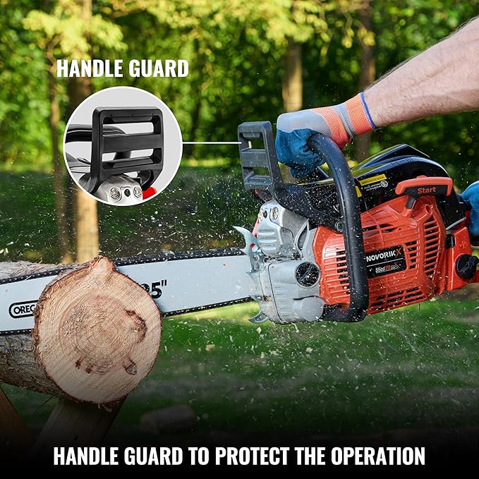 2.7 HP 55CC Gas Chainsaw Powered 20 Inch Chain Saws For Tree Trimming Wood Cutting Handheld Chain Saw Gas With Automatic Oiler Birthday Gift For Husband Man Dad
