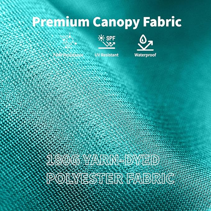 9FT Solar Umbrella 32 LED Lighted Patio Umbrella Table Market Umbrella w/Tilt and Crank, UV-Resistant Outdoor Umbrella for Pool, Garden, Deck, Aqua Blue