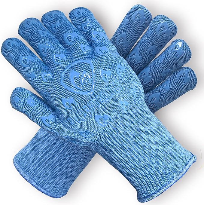 Grill Armor Oven Gloves – 932°F Heat, Fire & Cut Resistant Mitts for BBQ, Grill, Cooking, Grilling, Baking, Smoker & Fire Pit