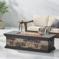 Propane Fire Pit Table, 56 Inch Firepits for Outside, Rectangular Gas Fire Pit for Outside Patio, MGO Propane Fire Table, 50000BTU, Stone Gray