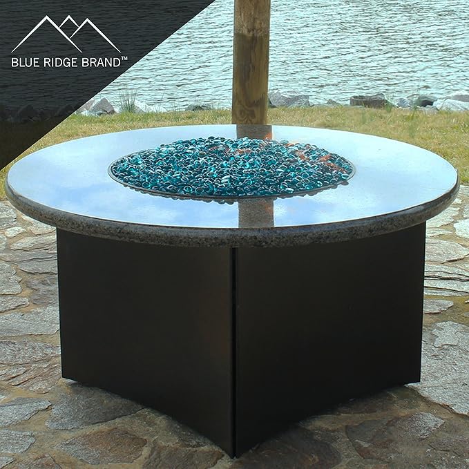 Reflective Fire Pit Glass Cubes - Professional Grade Fire Glass for Fire Pit - 1" Firepit Glass Rock - Glass Stones - Gas & Propane Fire Pit & Fireplace Glass (20 Pound, Aqua)