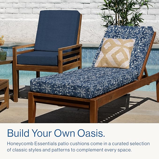 Honeycomb Outdoor Essentials Chaise Lounge, 21 x 70, Boheme Chair Cushion for Patio Furniture