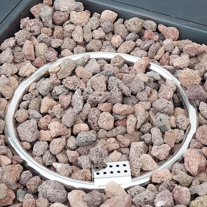 Propane Fire Pit Table, 39 Inch Firepits for Outside, Square Gas Fire Pit for Outside Patio, Propane Fire Table, 50000BTU, Brown+Gold