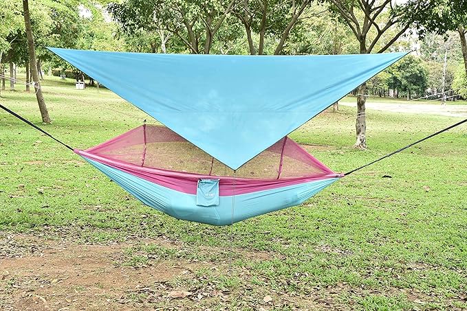 UTEBIT Hammock with Mosquito net Mosquito Net Camping Hammock 134" x 102" Outdoor Lightweight Hammock Tent for Outdoor Activities