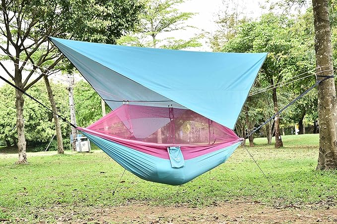 UTEBIT Hammock with Mosquito net Mosquito Net Camping Hammock 134" x 102" Outdoor Lightweight Hammock Tent for Outdoor Activities
