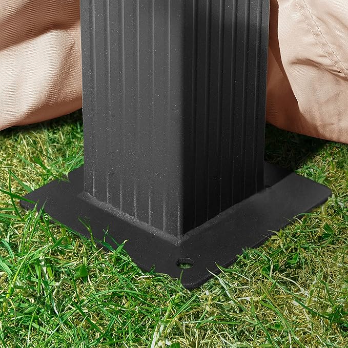 TOOLPORT Gazebo 10X10 Ft with Approx. 6.5 Oz/Yd² Waterproof Tarp Roof Pavilion with 4 Curtains in Cappuccino