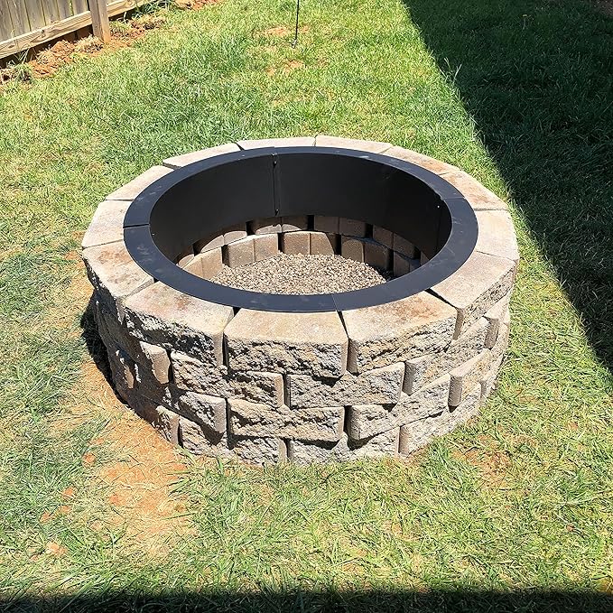 Sunnydaze Outdoor Fire Pit Ring - DIY Above or In-Ground Steel Fire Ring Insert - 42-Inch Outer/36-Inch Inner Diameter