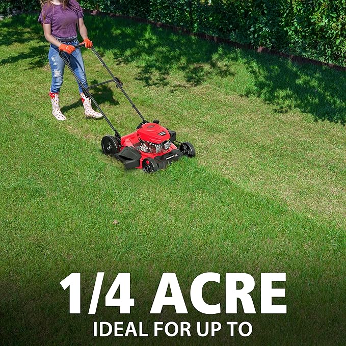 PowerSmart Gas Push Lawn Mower 21" with OHV 144cc Engine, 2-in-1 Mulching and Side Discharge,6 Height Adjustments Easy Assembly & Lightweight, Cordless Push Lawn Mowers for Garden Yard