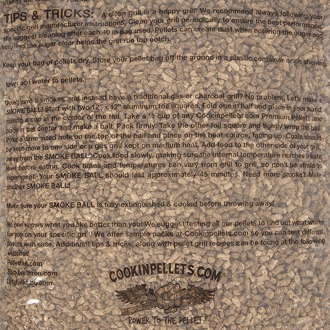 CookinPellets 40PM Perfect Mix All-Natural Hickory, Cherry, Hard Maple, and Apple Grill Smoker Smoking Hardwood Wood Pellets, 40 Lb Bag (3 Pack)