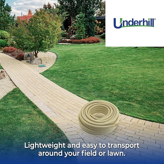 Underhill Proline Gold Series Commercial Garden Water Hose 50 ft, Lightweight, Heavy-Duty, Flexible, Kink Free, Industrial, 500 psi, H58-050PR0-G 5/8" x 50', Gold