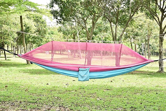 UTEBIT Hammock with Mosquito net Mosquito Net Camping Hammock 134" x 102" Outdoor Lightweight Hammock Tent for Outdoor Activities