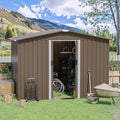 8FT x 6FT Outdoor Storage Shed, Waterproof, Lockable Door Metal Tool Shed with Sliding Door and Air Vents, Storage House for Gardening Tools, Metal Storage Shed for Garden, Backyard, Lawn